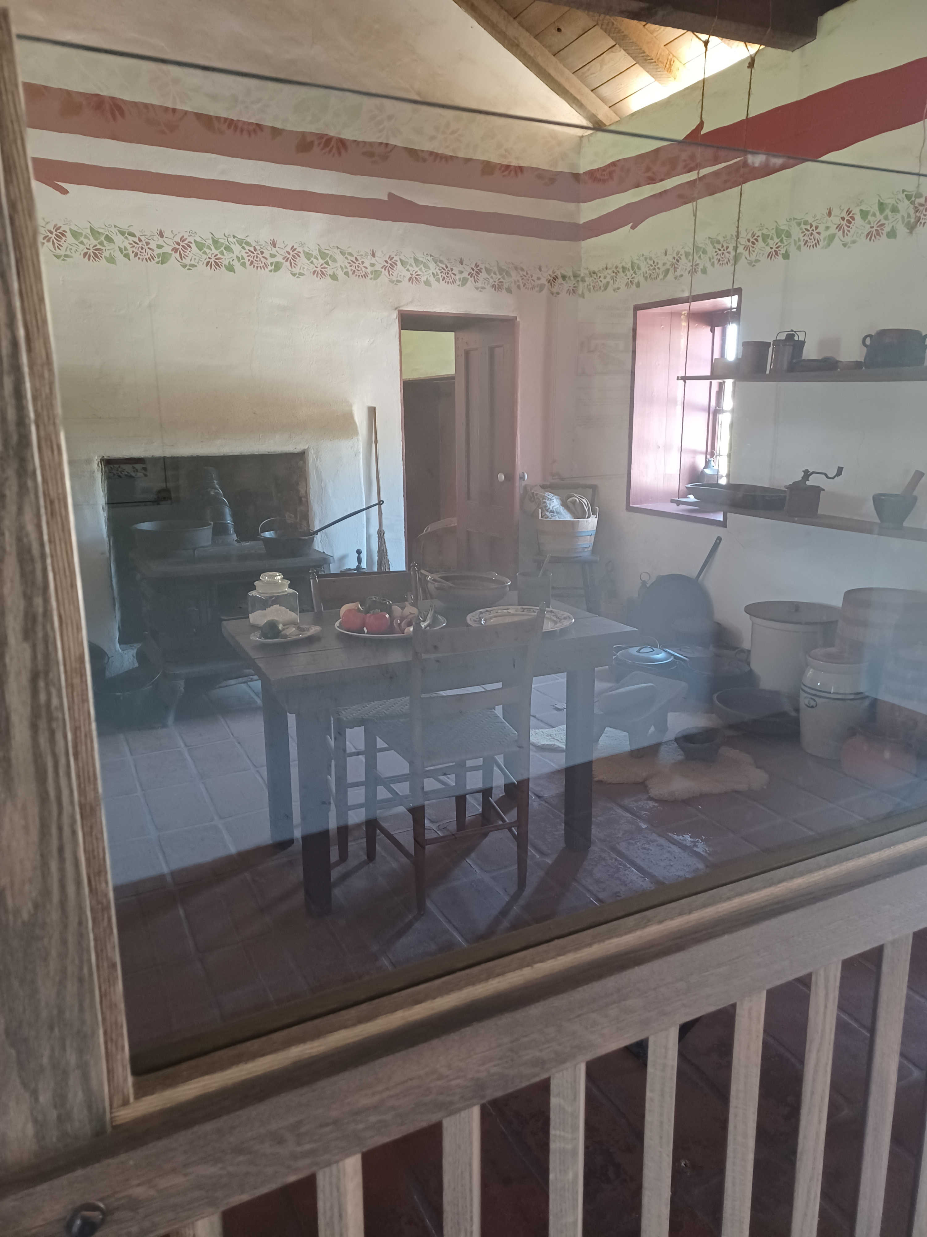 A dining table in 19th century San
		  Diego.